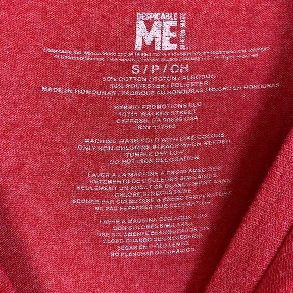 Despicable ME Men's Short Sleeve Red Shirt " Naughty or Nice " Size SMALL - Picture 3 of 5